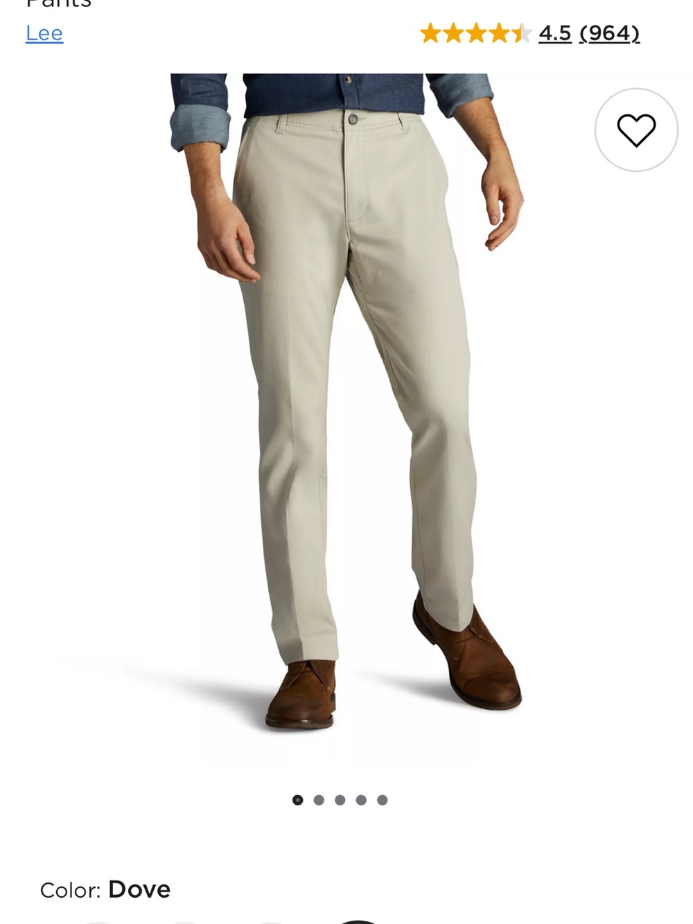 Lee Performance Stretch Relaxed Fit Pants in Dove Gray